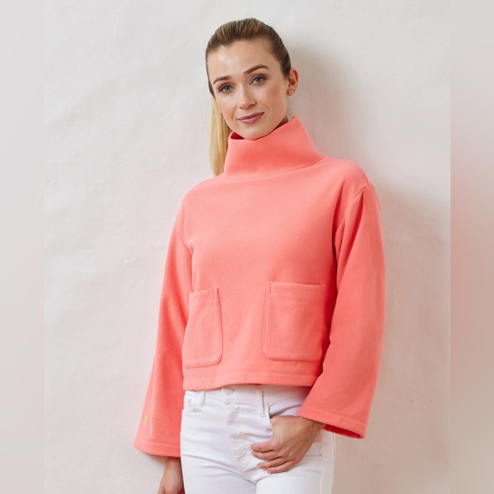 DUDLEY STEPHENS 💥RARE+NWT💥 Crosby Coral Cowl Neck Sweater Sweatshirt w Pockets
